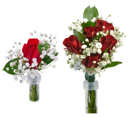 CORSAGES & BOUTONNIERES - RED