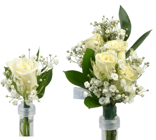 CORSAGES & BOUTONNIERES - WHITE